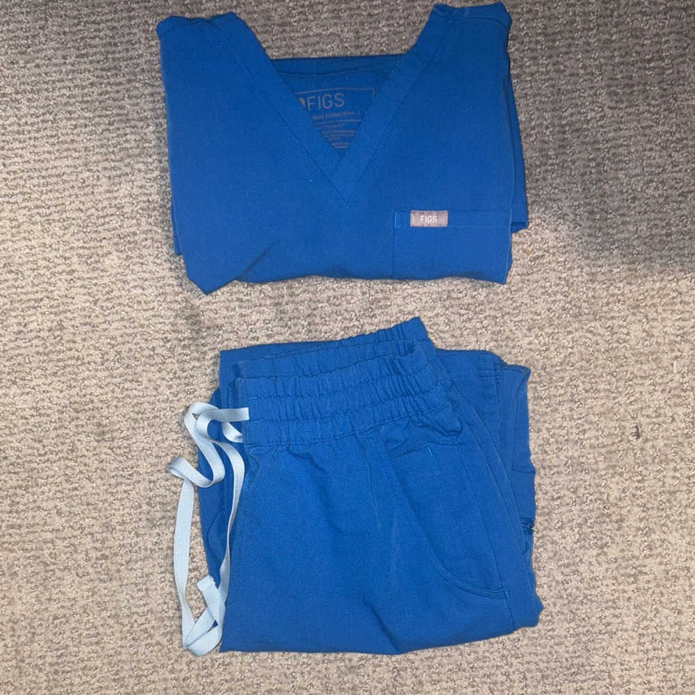 Figs Royal Blue Scrub Set
